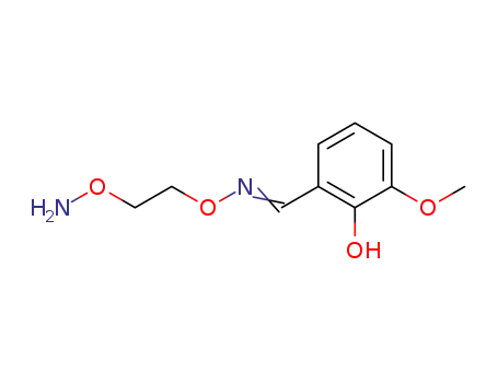 Molecular Structure of 844644-77-5 (Benzaldehyde, 2-hydroxy-3-methoxy-, O-[2-(aminooxy)ethyl]oxime)