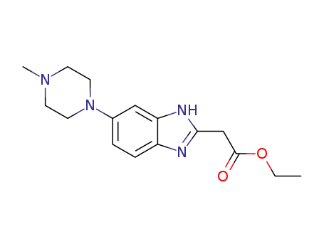 Molecular Structure of 402948-37-2 (Ethyl 2-[5-(4-methylpiperazinyl)benzimidazol-2-yl]acetate)