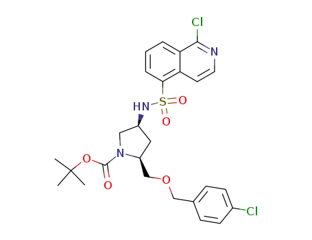 (2S,4S)-2-(4-chlorobenzyloxymethyl)-4-(1-chloroisoquinoline-5-sulfonylamino)-pyrrolidine-1-carboxylic acid tert-butyl ester