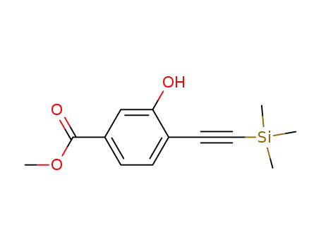 Molecular Structure of 478169-68-5 (Methyl 3-hydroxy-4-((triMethylsilyl)ethynyl)benzoate)