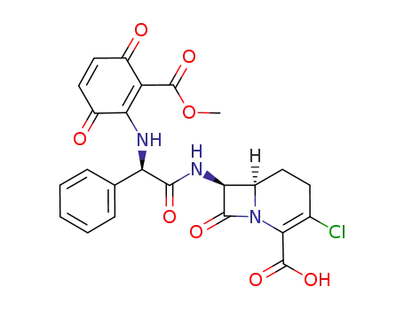 3-chloro-7-[2-(2-methoxycarbonyl-3,6-dioxocyclohexa-1,4-dienylamino)-2-phenyl-acetylamino]-8-oxo-1-aza-bicyclo[4.2.0]oct-2-ene-2-carboxylic acid