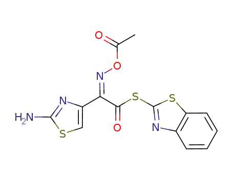 Molecular Structure of 104797-47-9 (S-2-BENZOTHIAZOLYL (Z)-2-(5-AMINO-1,2,4-THIADIAZOL-3-YL)-2-METHOXYIMINO THIOACETATE)
