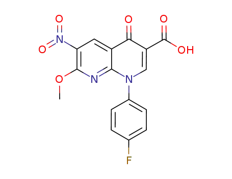 1-(4-fluorophenyl)-1,4-dihydro-7-methoxy-6-nitro-4-oxo-1,8-naphthyridine-3-carboxylic acid