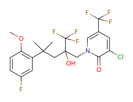 3-chloro-1-[4-(5-fluoro-2-methoxyphenyl)-2-hydroxy-4-methyl-2-trifluoromethylpentyl]-5-trifluoromethyl-1H-pyridin-2-one
