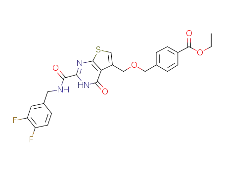 ethyl 4-[({[2-({[(3,4-difluorophenyl)methyl]amino}carbonyl)-4-oxo-3,4-dihydrothieno[2,3-d]pyrimidin-5-yl]methyl}oxy)methyl]benzoate