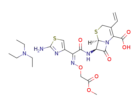 7-[2-(2-amino-4-thiazolyl)-2-(methoxycarbonylmethoxyimino)acetamido]-3-vinyl-3-cephem-4-carboxylic acid triethylamine salt