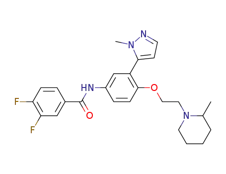 3,4-difluoro-N-[4-[2-(2-methyl-piperidin-1-yl)-ethoxy]-3-(2-methyl-2H-pyrazol-3-yl)-phenyl]-benzamide
