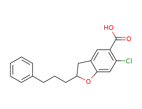 6-chloro-2-(3-phenylpropyl)-2,3-dihydrobenzofuran-5-carboxylic acid