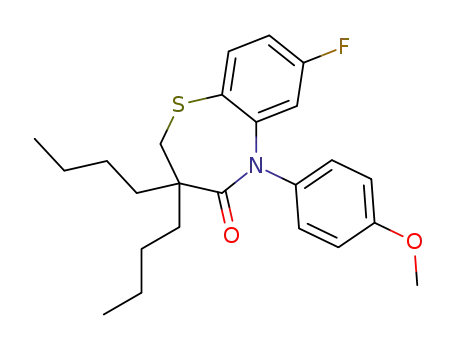 3,3-dibutyl-2,3-dihydro-7-fluoro-5-(4'-methoxyphenyl)-1,5-benzothiazepine-4-one
