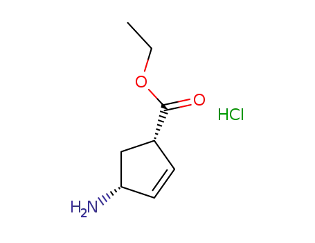 (1S,4R)-(-)ethyl-4-aminocyclopent-2-ene-1-carboxylate hydrochloride