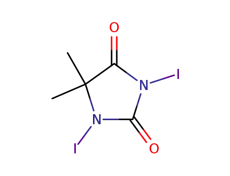 Molecular Structure of 2232-12-4 (1,3-DIIODO-5,5-DIMETHYLHYDANTOIN)