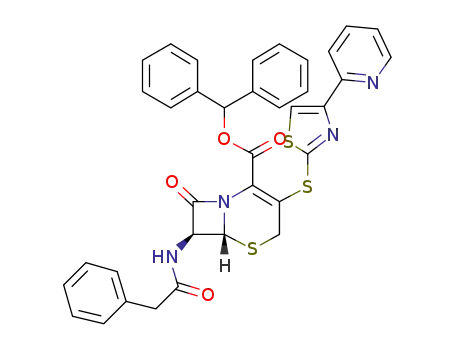 benzhydryl 7β-[(phenylacetyl)amino]-3-[4-pyridyl-2-thiazolylthio]-3-cephem-4-carboxylate