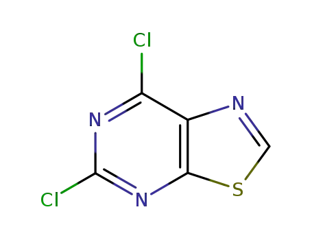 Molecular Structure of 13479-88-4 (5,7-dichlorothiazolo[5,4-d]pyrimidine)