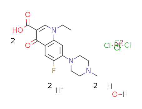 bis{4-(3-carboxy-1-ethyl-6-fluoro-1,4-dihydro-4-oxo-7-quinolyl)-1-methylpiperazinium} tetrachloroplatinate(II) dihydrate
