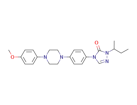 Molecular Structure of 252964-68-4 (2,4-Dihydro-4-[4-[4-(4-methoxyphenyl)-1-piperazinyl]phenyl]-2-(1-methylpropyl)-3H-1,2,4-triazol-3-one)