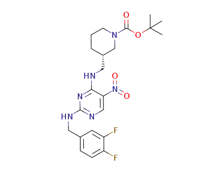 (S)-tert-butyl-3-((2-(3,4-difluorobenzylamino)-5-nitropyrimidin-4-ylamino)methyl)piperidine-1-carboxylate