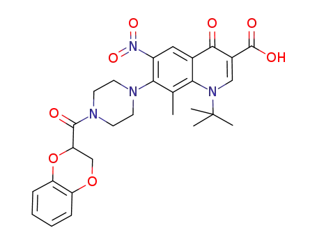 1-tert-butyl-1,4-dihydro-8-methyl-7-(4-(2,3-dihydrobenzo[b][1,4]dioxin-2-oyl)piperazin-1-yl)-8-methyl-6-nitro-4-oxoquinoline-3-carboxylic acid