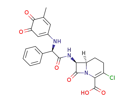 3-chloro-7-[2-(5-methyl-3,4-dioxocyclohexa-1,5-dienylamino)-2-phenylacetylamino]-8-oxo-5-azabicyclo[4.2.0]oct-3-ene-4-carboxylic acid