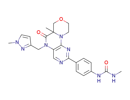 1-methyl-3-(4-(6a-methyl-5-((1-methyl-1H-pyrazol-3-yl)methyl)-6-oxo-5,6,6a,7,9,10-hexahydro-[1,4]oxazino[3,4-h]pteridin-2-yl)phenyl)urea