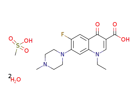 1-ethyl-6-fluoro-1,4-dihydro-4-oxo-7-(4-methyl-1-piperazinyl)-3-quinolinecarboxylic acid methanesulfonate dihydrate