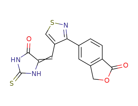 (E,Z)-5-((3-(1-oxo-1,3-dihydroisobenzofuran-5-yl)isothiazol-4-yl)methylene)-2-thioxoimidazolidin-4-one