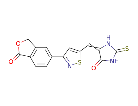 (E,Z)-5-((3-(1-oxo-1,3-dihydroisobenzofuran-5-yl)isothiazol-5-yl)methylene)-2-thioxoimidazolidin-4-one