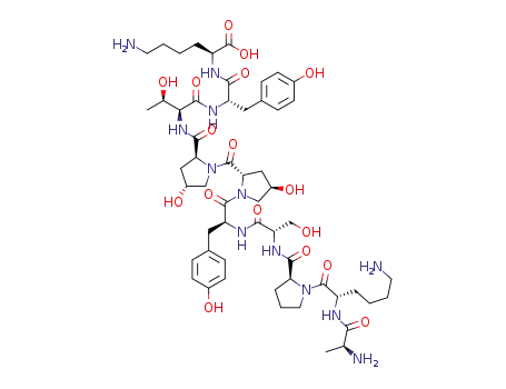 Molecular Structure of 119106-85-3 (ALA-LYS-PRO-SER-TYR-HYP-HYP-THR-TYR-LYS)