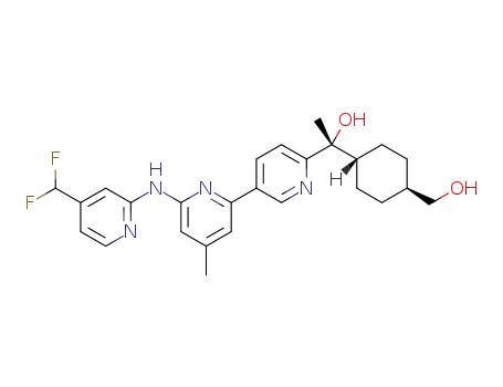(1R or 1S)-1-(6-{[4-(difluoromethyl)pyridin-2-yl]amino}-4-methyl-2,3-bipyridin-6'-yl)-1-[trans-4-(hydroxymethyl)cyclohexyl]ethanol