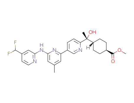 methyl trans-4-[(1R or 1S)-(6-{[4-(difluoromethyl)pyridin-2-yl]amino}-4-methyl-2,3'-bipyridin-6'-yl)-1-hydroxyethyl]cyclohexanecarboxylate
