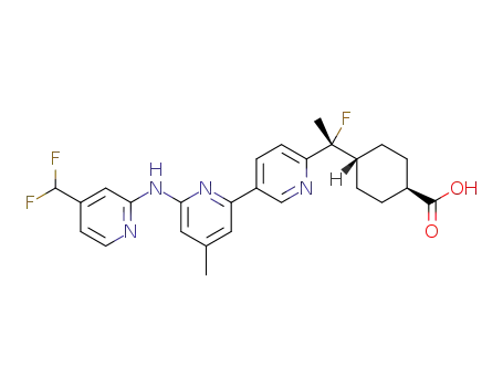 trans-4-[(1R or 1S)-(6-{[4-(difluoromethyl)pyridin-2-yl]amino}-4-methyl-2,3'-bipyridin-6'-yl)-1-fluoroethyl]cyclohexanecarboxylic acid