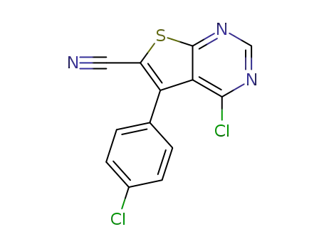 4-chloro-5-(4-chlorophenyl)thieno[2,3-d]pyrimidine-6-carbonitrile