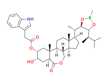 (22R,23R,24R)-3α-hydroxy-2α-(3'-indolylacetoxy)-24-methyl-B-homo-7-oxa-5α-cholestan-6-one 22,23-methylborate