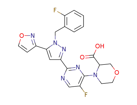 4-(5-fluoro-2-(1-(2-fluorobenzyl)-5-(isoxazol-3-yl)-1H-pyrazol-3-yl)pyrimidin-4-yl)morpholine-3-carboxylic acid