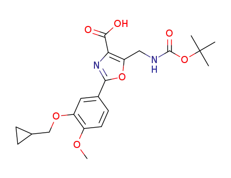 5-(((tert-butoxycarbonyl)amino)methyl)-2-(3-(cyclopropylmethoxy)-4-methoxyphenyl)oxazole-4-carboxylic acid
