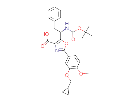 (S)-5-(1-((tert-butoxycarbonyl)amino)-2-phenylethyl)-2-(3-(cyclopropylmethoxy)-4-methoxyphenyl)oxazole-4-carboxylic acid