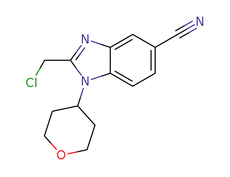 2-(chloromethyl)-1-tetrahydropyran-4-yl-benzimidazole-5-carbonitrile