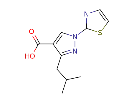 3-isobutyl-1-(thiazol-2-yl)-1H-pyrazole-4-carboxylic acid
