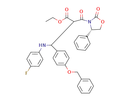 ethyl-3-(4-(benzyloxy)benzyl)-3-((4-fluorophenyl)amino)-2-((S)-2-oxo-4-phenyloxazolidin-3-carbonyl)propanoate