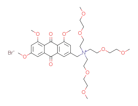 2-(2-methoxyethoxy)-N-(2-(2-methoxyethoxy)ethyl)-N-((4,5,7-trimethoxy-9,10-anthraquinone-2-yl)methyl)ethanaminium bromide