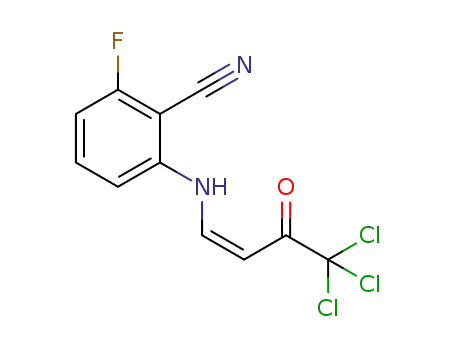 (Z)-2-fluoro-6-((4,4,4-trichloro-3-oxobut-1-en-1-yl)amino)benzonitrile