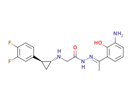 N'-((E)-1-(3,-amino-2-hydroxyphenyl)ethylidene)-2-(((1R,2S)-2-(3,4-difluorophenyl)cyclopropyl)amino)acetohydrazide