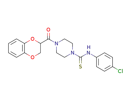N-(4-chlorophenyl)-4-(2,3-dihydrobenzo[b][1,4]-dioxine-2-carbonyl)piperazine-1-carbothioamide