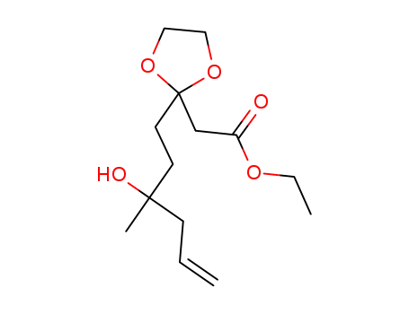 ethyl 2-(2-(3-hydroxy-3-methylhex-5-en-1-yl)-1,3-dioxolan-2-yl)acetate