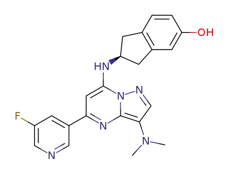 (2S)-2-[[3-(dimethylamino)-5-(5-fluoro-3-pyridyl)pyrazolo[1,5-a]pyrimidin-7-yl]amino]indan-5-ol
