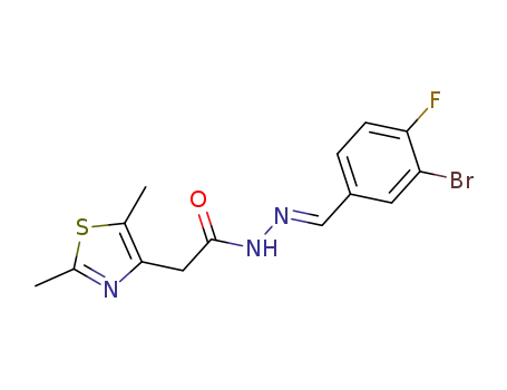 (E)-N'-(3-bromo-4-fluorobenzylidene)-2-(2,5-dimethyl-1,3-thiazol-4-yl)acetohydrazide