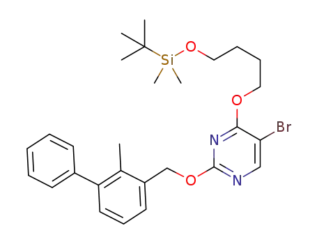 5-bromo-4-(4-((tert-butyldimethylsilyl)oxy)butoxy)-2-((2-methyl-[1,1'-biphenyl]-3-yl)methoxy)pyrimidine