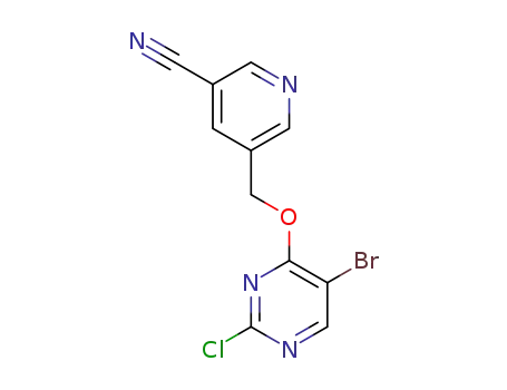 5-(((5-bromo-2-chloropyrimidin-4-yl)oxy)methyl)nicotinonitrile