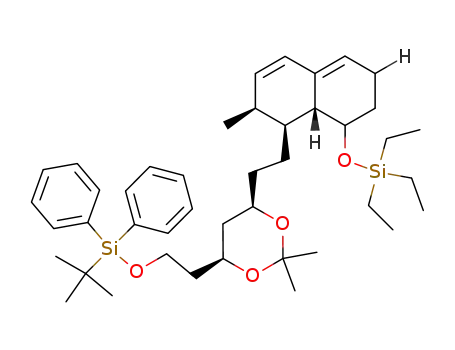 (4S,6R)-4-[2-(tert-Butyl-diphenyl-silanyloxy)-ethyl]-2,2-dimethyl-6-[2-((1S,2S,8aR)-2-methyl-8-triethylsilanyloxy-1,2,6,7,8,8a-hexahydro-naphthalen-1-yl)-ethyl]-[1,3]dioxane