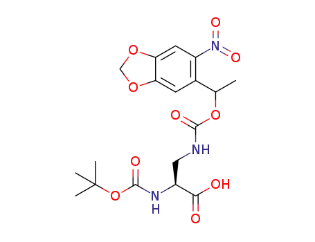 (2S)-2-[(tert-butoxycarbonyl)amino]-3-({[1-(6-nitrobenzo[d][1,3]dioxol-5-yl)ethoxy]carbonyl}amino)propanoic acid