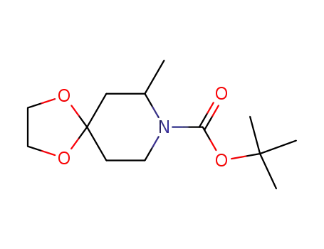 Molecular Structure of 126503-08-0 (1,4-Dioxa-8-azaspiro[4.5]decane-8-carboxylic acid, 7-Methyl-, 1,1-diMethylethyl ester)
